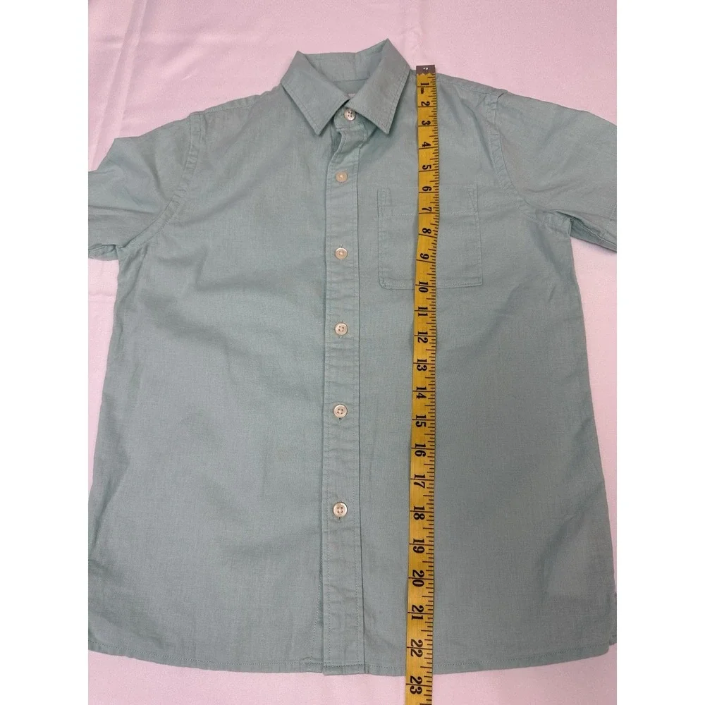 Gap  Boyss Sz 8 Button Down Shirt Linen/Cotton Light Mint Green Color